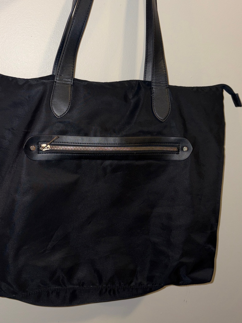A New Day Target Large Black Tote Bag Zip Top Shoulder Carryall